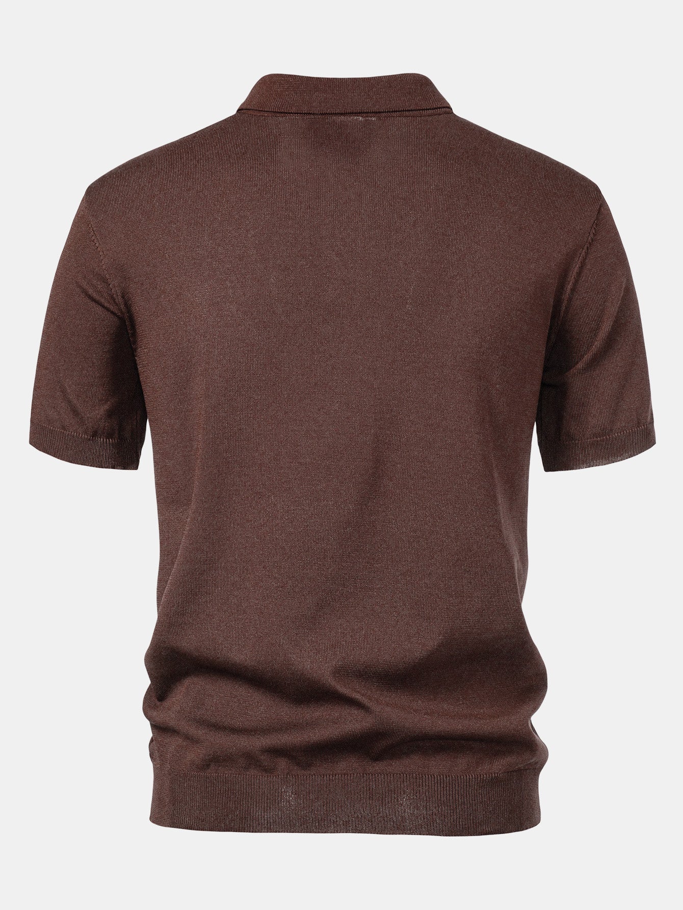 Stripe Jacquard Knit Polo Shirt & Straight Leg Ribbed Pants