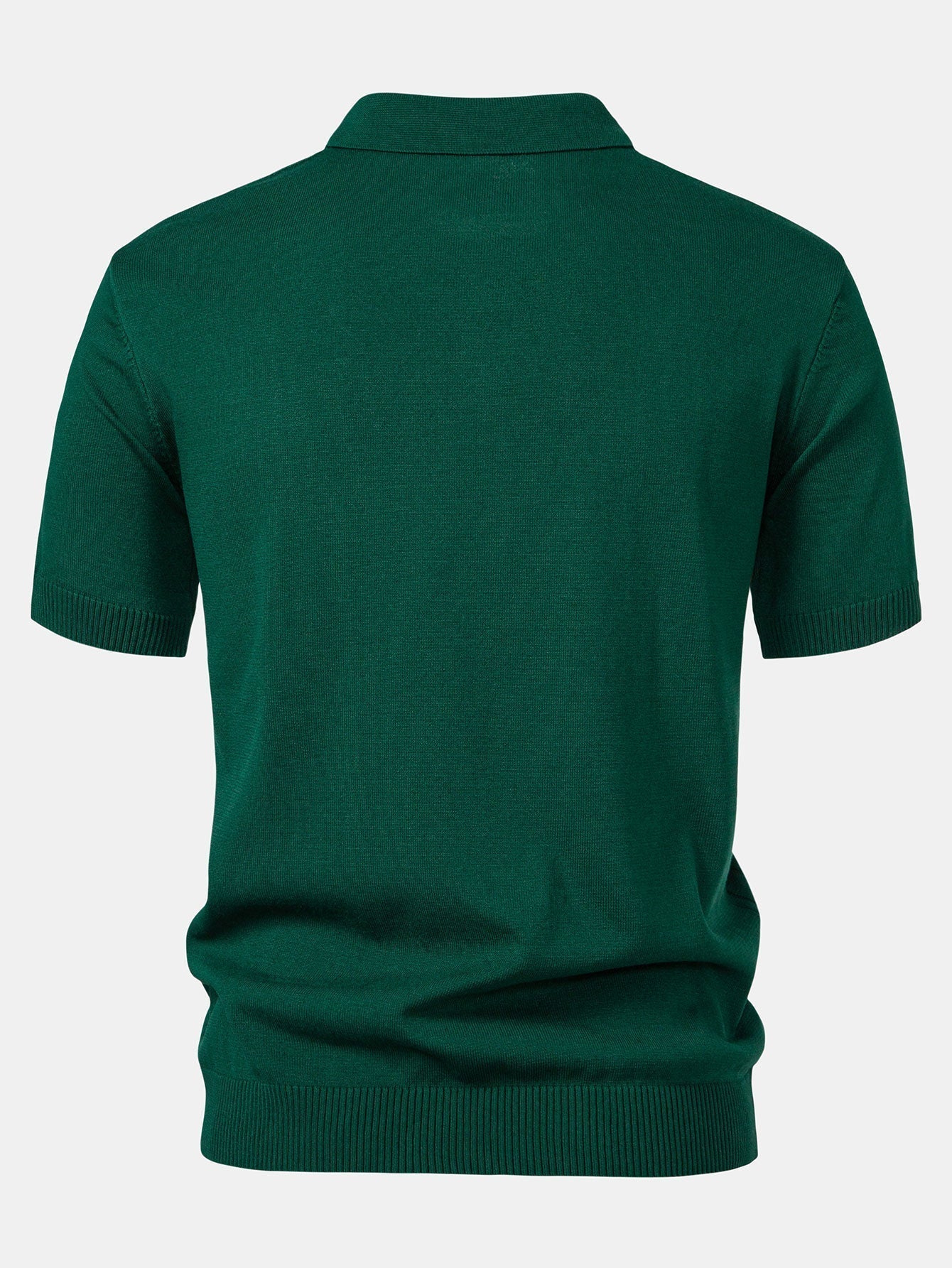 Stripe Jacquard Knit Polo Shirt & Straight Leg Ribbed Pants